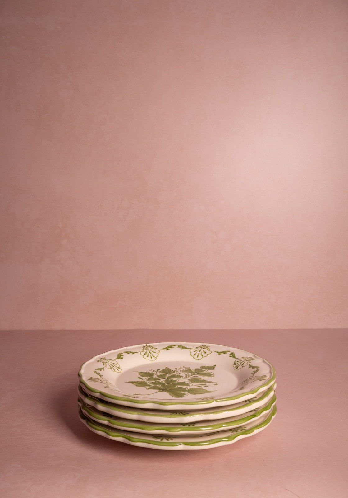 Cara Shell Side Plate, Green Set of 4