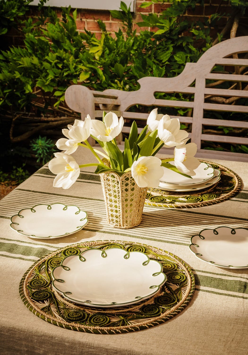 Glorious Green Scalloped Side Plates - Set of 4