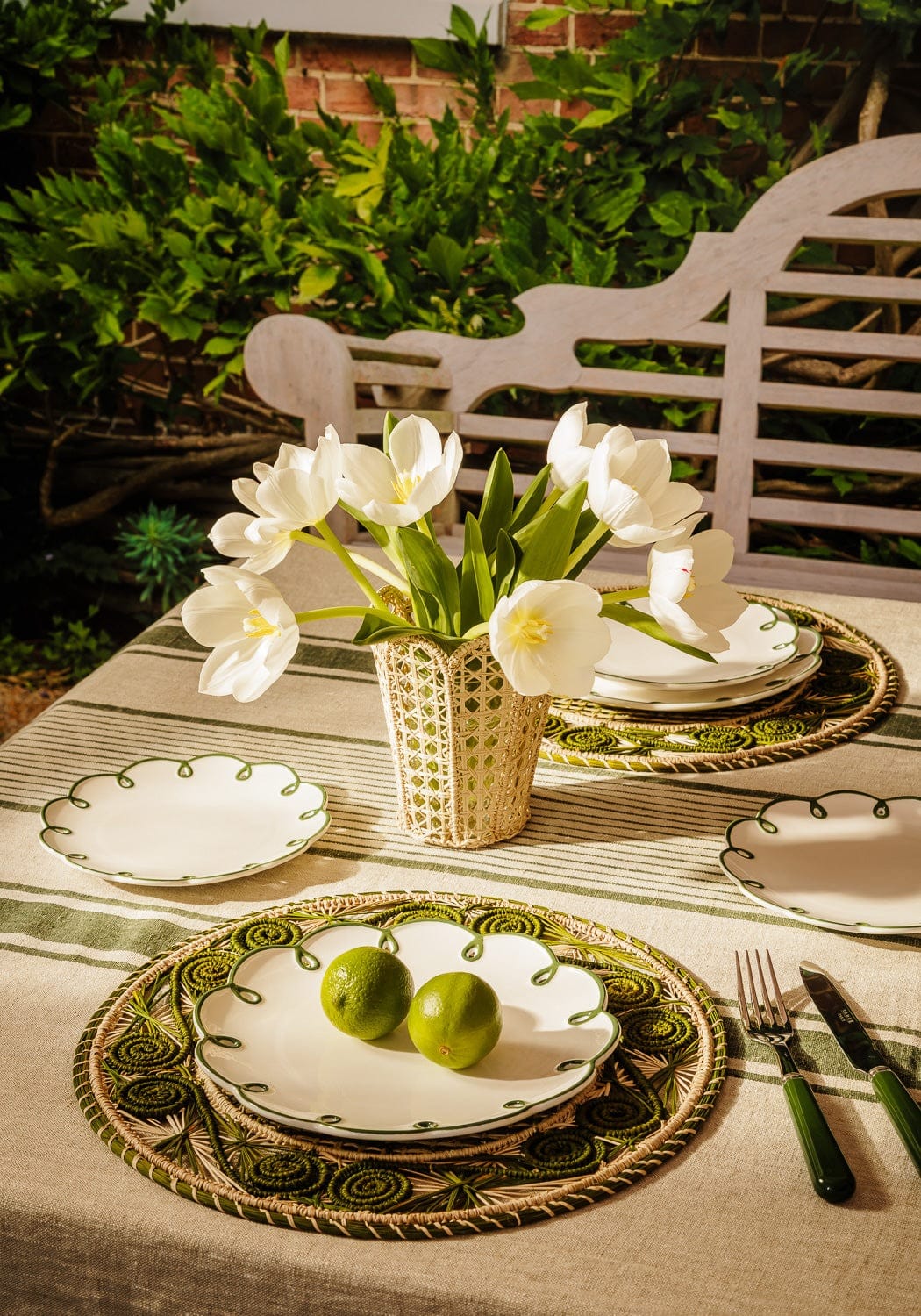 Glorious Green Scalloped Side Plates - Set of 4