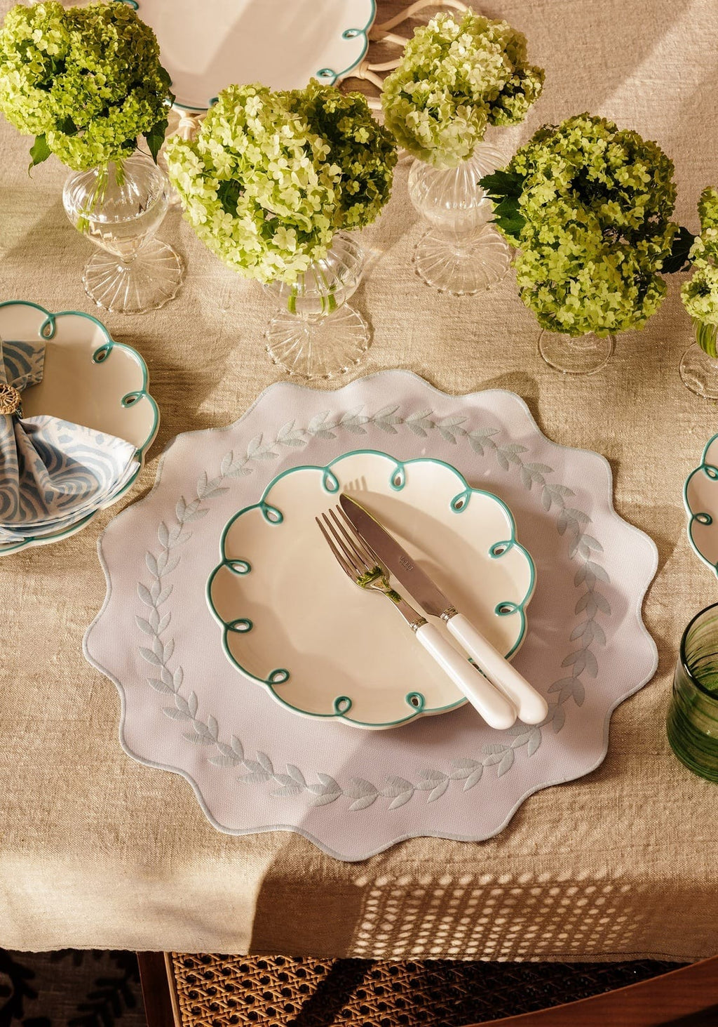 Sky Blue Scalloped Side Plates - Set of 4