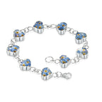 Forget-Me-Not Heart Charms Bracelet Sterling silver