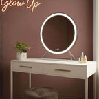 Round Silver Vanity Face LED Mirror 60cm Diameter