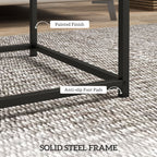 Coffee Table Set of 2, Nest of Tables with 3.5cm Thick Tabletop, Oak