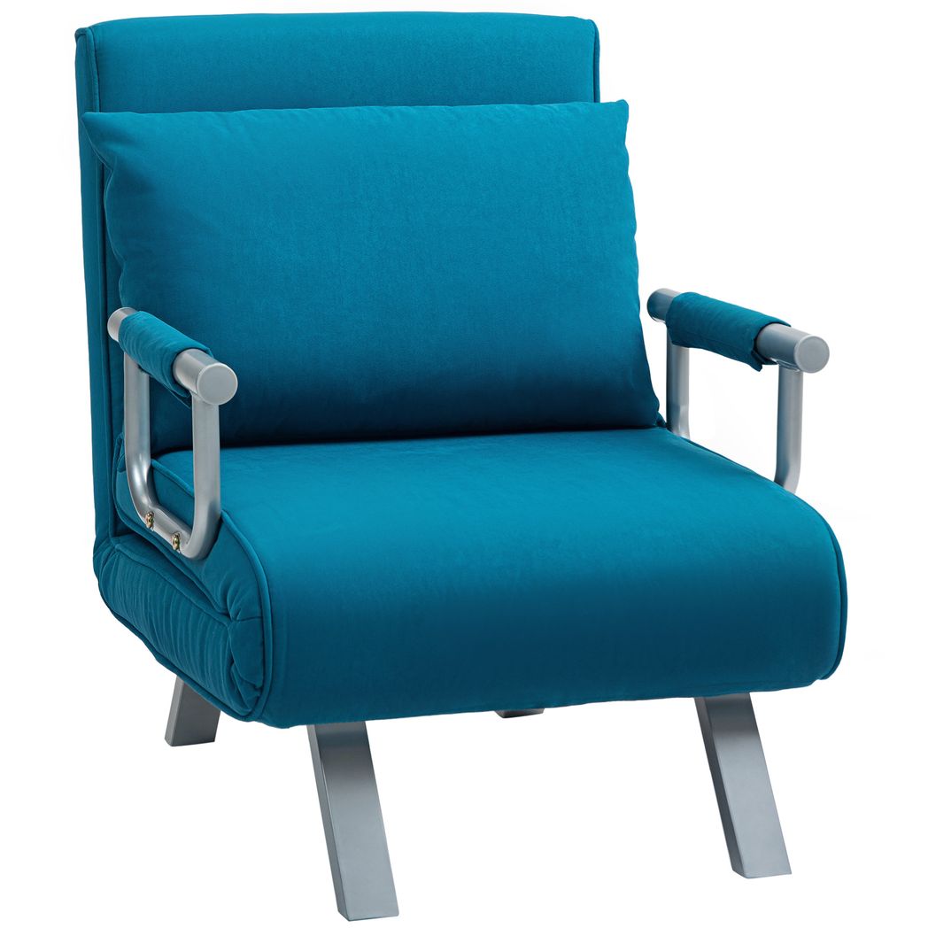 Folding 5 Position Convertible Sleeper Chair Bed - Single