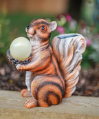Solar Red Squirrel Garden Ornament LED Resin Outdoor Decoration