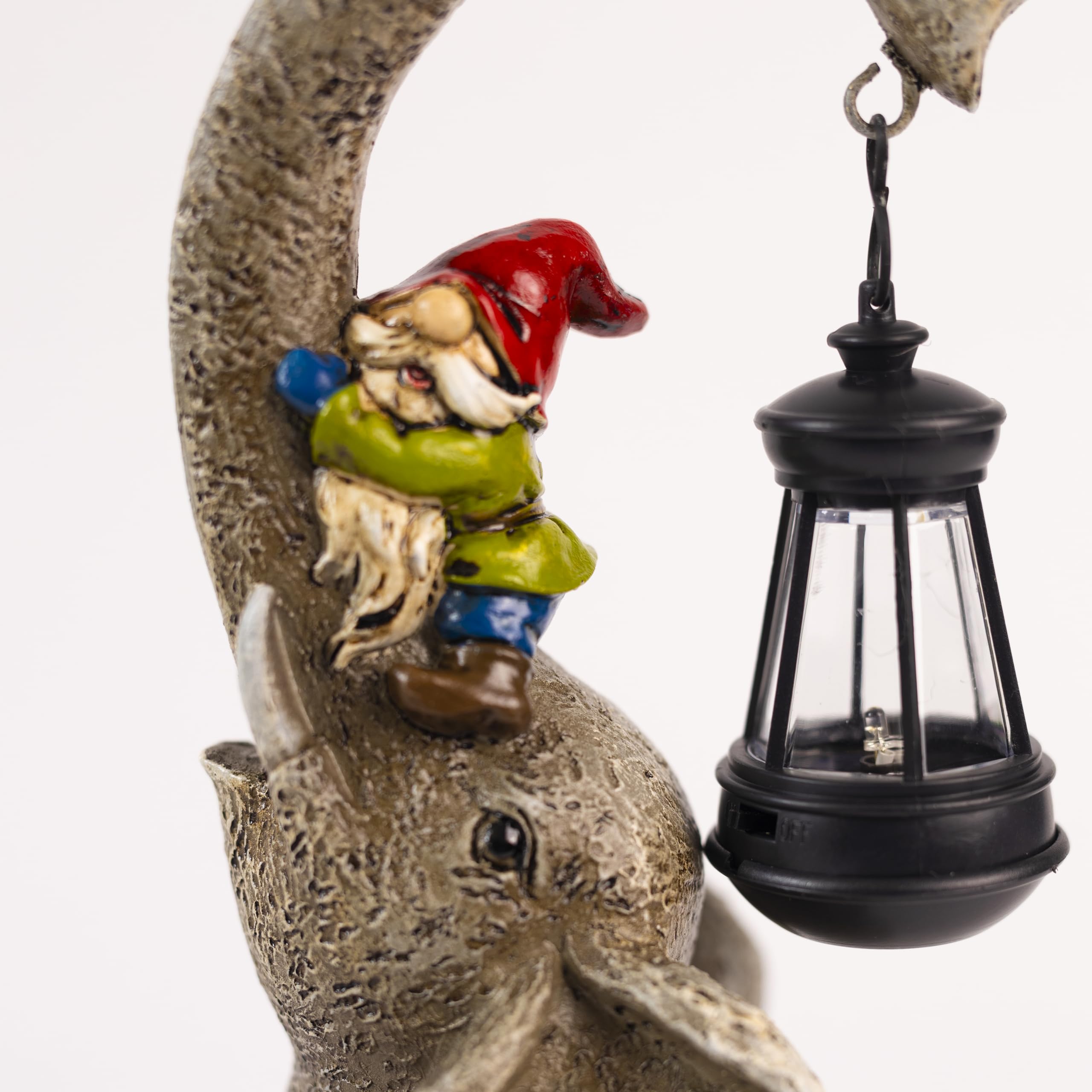 Solar Elephant Gnome Garden Ornament LED Lantern Light