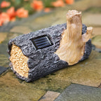 Solar Fairy House Garden Ornament Wooden Log Effect LED Light
