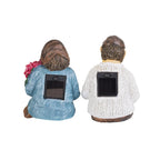 Grandmother & Grandfather Solar Garden Ornament Set – Light Up Outdoor Statues