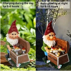 Solar Gnome Garden Ornament LED Welcome Chest Outdoor Light 21cm