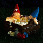 Solar Light Up Gnome In Bathtub Garden Ornament