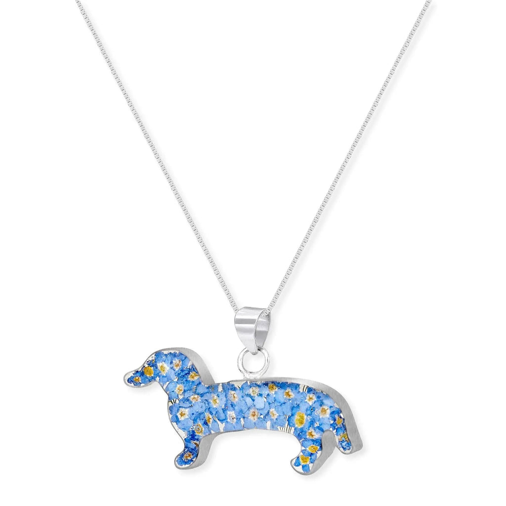 Forget-Me-Not Dachshund Pendant Necklace Long: 24-26 inch (609-660mm)