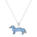 Forget-Me-Not Dachshund Pendant Necklace Long: 24-26 inch (609-660mm)