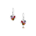 Mixed Flower Heart Drop Earrings - Miniature
