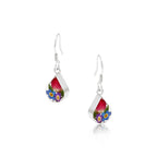 Mixed Flower Teardrop Dangle Drop Earrings - Style 2