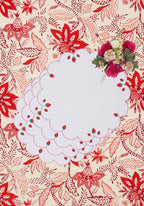 Strawberry Round Scalloped Placemats - Set of 4