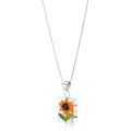 Sunflower Rectangle Pendant Necklace Long: 24-26 inch (609-660mm)