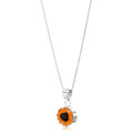 Sunflower Round Pendant Necklace Long: 24-26 inch (609-660mm)