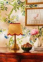 Sweet Red Trim Scalloped Lampshade