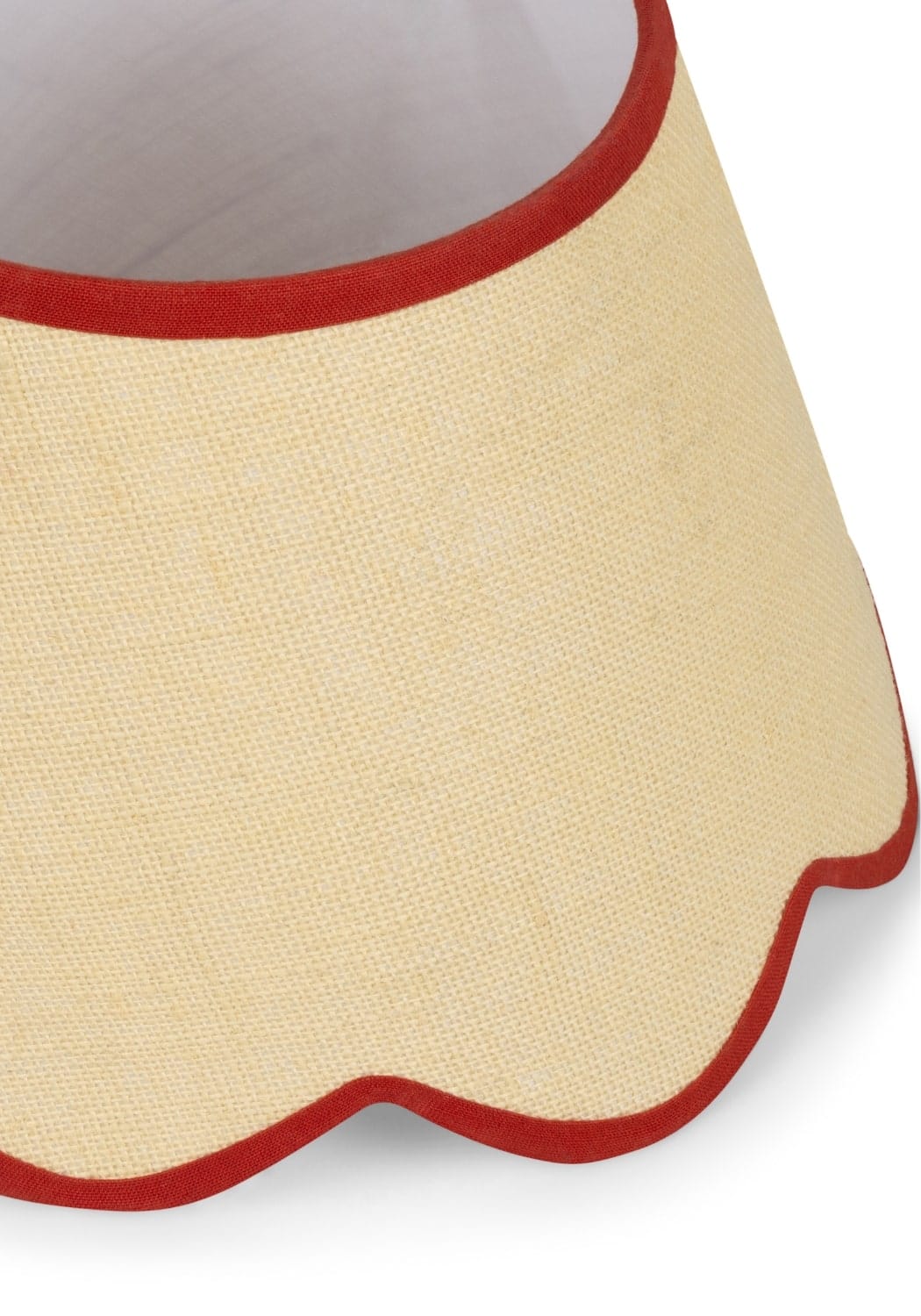 Sweet Red Trim Scalloped Lampshade