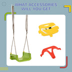 3 in 1 Kids Swing Seat, Adjustable Toddler Swing Chair, Green