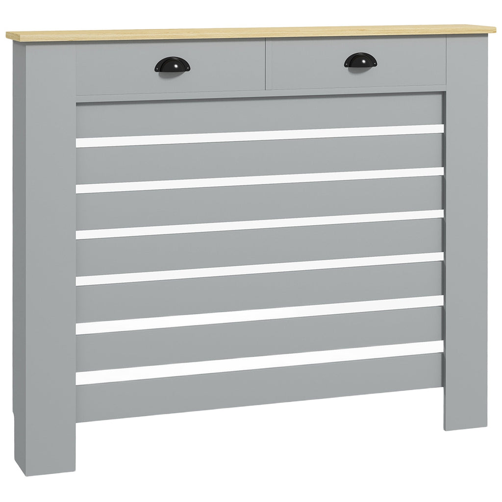 Radiator Cover with Drawer, Horizontal Slat, 78cm