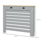 Radiator Cover with Drawer, Horizontal Slat, 78cm