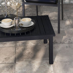 Aluminium Outdoor Coffee Table Patio Table, Black