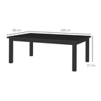 Aluminium Outdoor Coffee Table Patio Table, Black