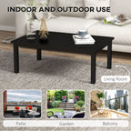 Aluminium Outdoor Coffee Table Patio Table, Black