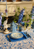 Belgravia Bloom Blue Cotton Tablecloth