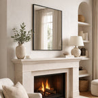 Black Metal Rectangle Mirror 70cm x 50cm