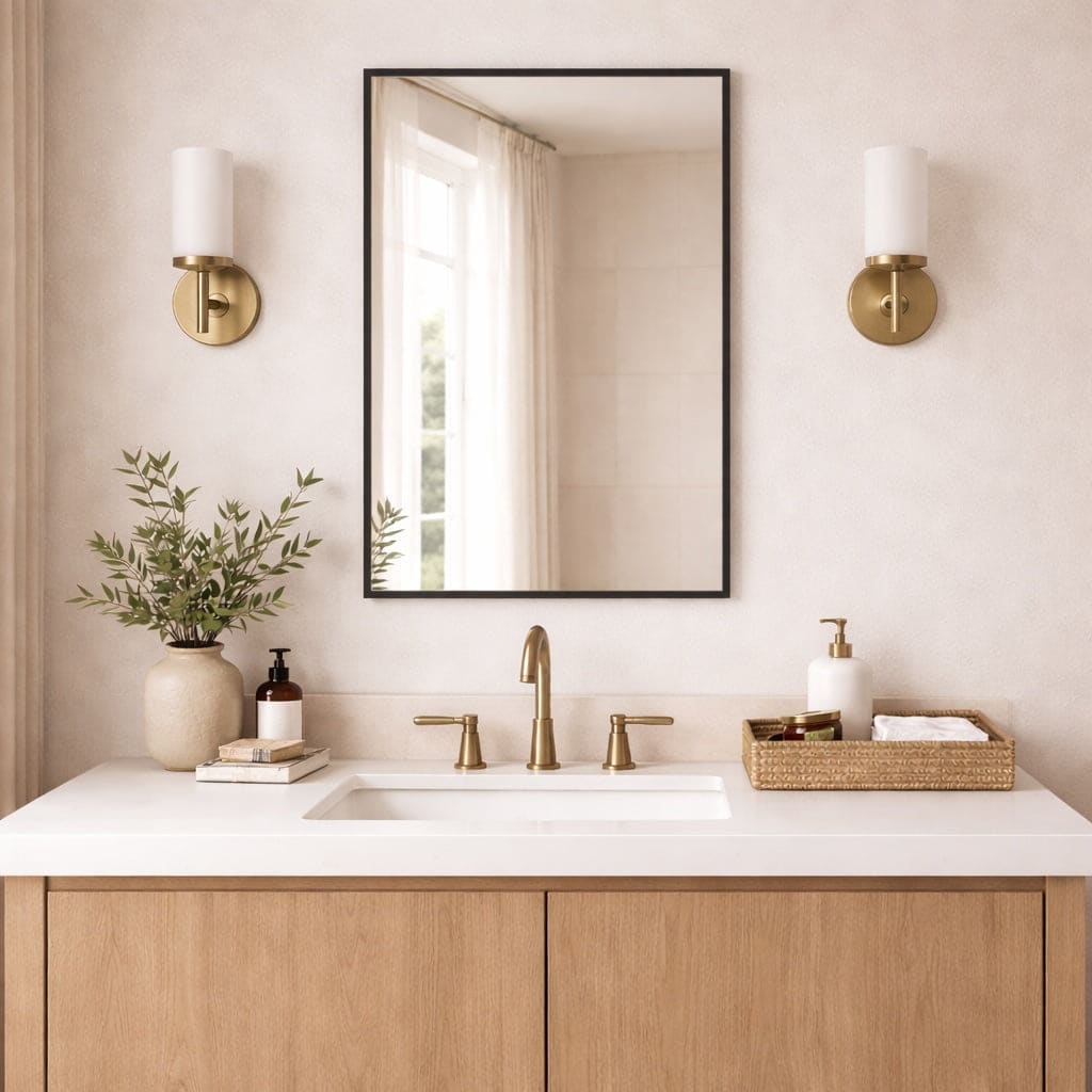 Black Metal Rectangle Mirror 70cm x 50cm
