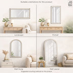Black Metal Rectangle Mirror 70cm x 50cm