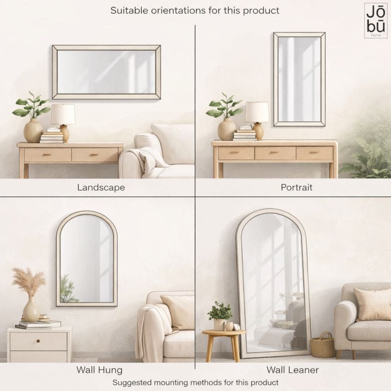 Black Metal Rectangle Mirror 70cm x 50cm