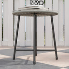 Rattan Bistro Set, Small Balcony Furniture with Cushion, Light Grey in Grey