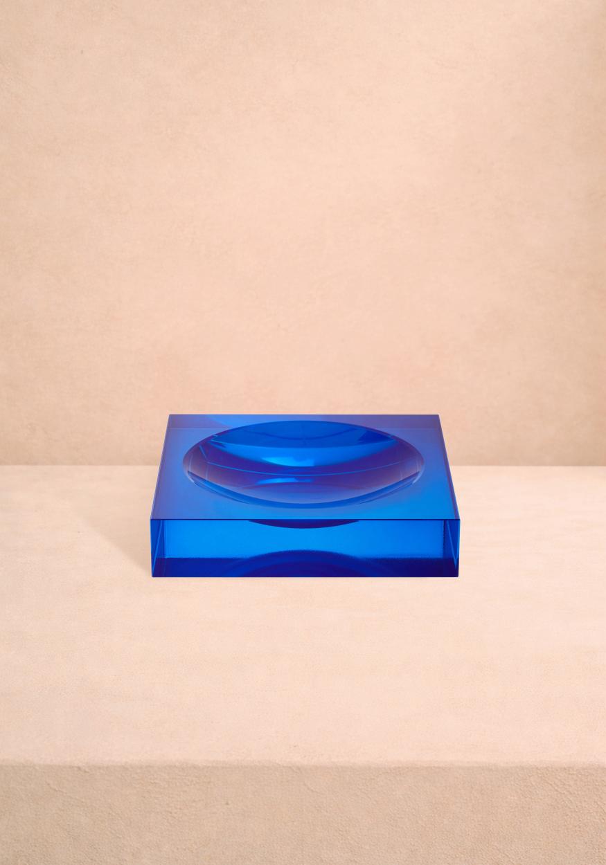 Chelsea Cobalt Glass Trinket Tray - Blue