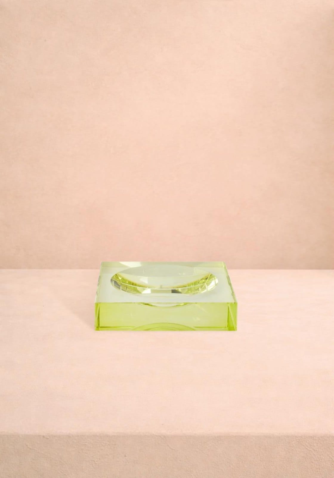 Chelsea Glass Trinket Tray - Yellow/Green