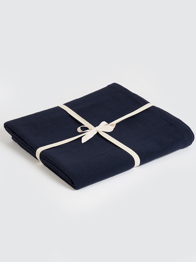 Yoga Studio GOTS Organic Cotton Yoga Blanket Navy Blue