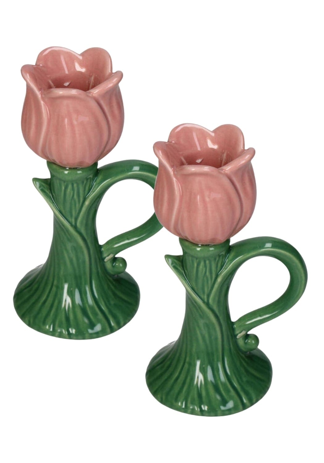 Tulip Glow Pink Candleholder- Set of 2