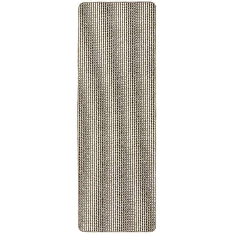 Twist Stripe Washable Mat or Runner Beige 67X200 cm