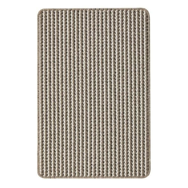 Twist Stripe Washable Mat or Runner Beige