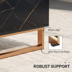 Coffee Table, Living Room Table with Drawer and Open Shelves