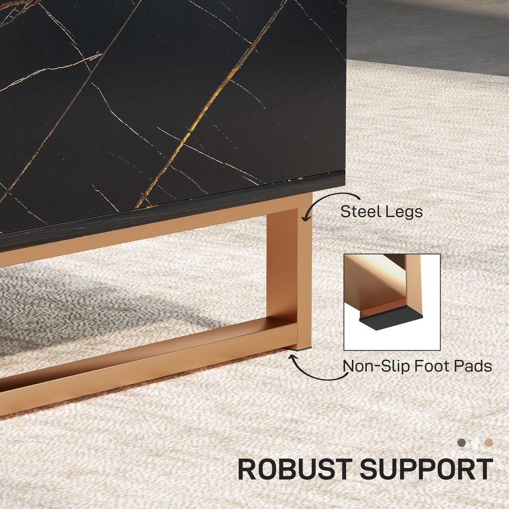 Coffee Table, Living Room Table with Drawer and Open Shelves