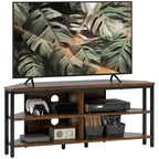 50" TV Stand Cabinet, TV Unit with Storage Shelves, Rustic Brown
