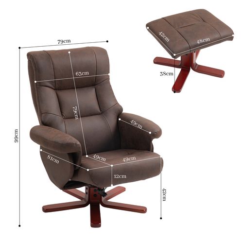 Recliner Chair with Footstool, Backrest Adjustable, Armchair