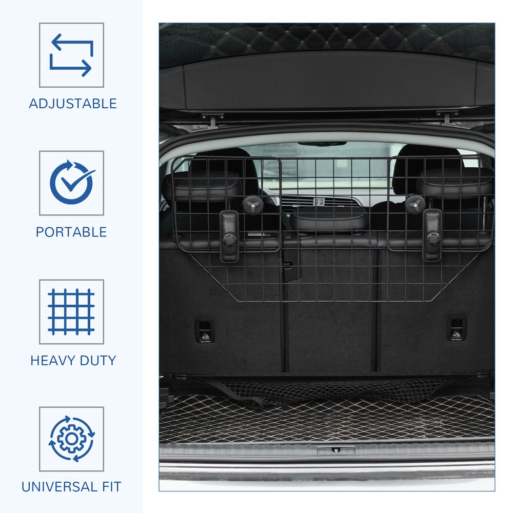 Heavy Duty Pet Dog Guard Wire Mesh Car Barrier Adjustable Auto SUVs Vehicle Fence Safety Grill Black