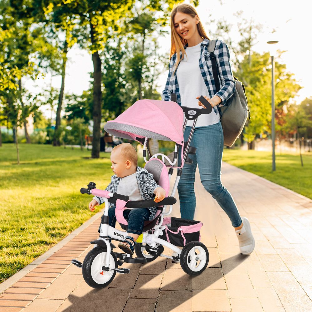 6 in 1 Kids Trike, Stroller with Parent Handle, Green