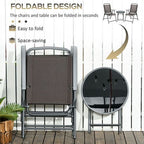 Patio Bistro Set Folding Chairs & Coffee Table for Balcony, Brown