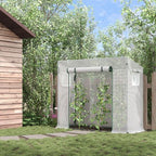 Walk-in Garden Greenhouse - Steel Frame, Roll Up Door, Weatherproof, Portable - 200x76x168cm