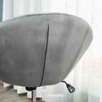 Swivel Dressing Stool, Velvet-feel Upholstered Vanity Chair, Adjustable Height Tub Makeup Chair with Button Tufting and Thick Padding, Breakfast Dining Chair, Grey